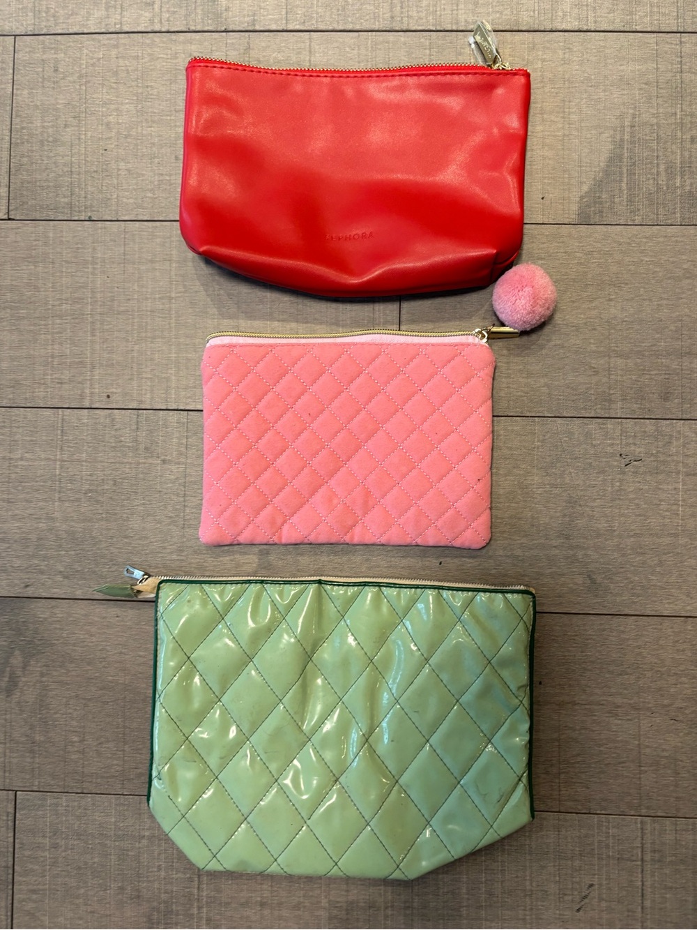 โ ๏ธALL3โ ๏ธQuilted Cosmetic Pouch's-1 Sephora, 1 Vintage, 1 New
